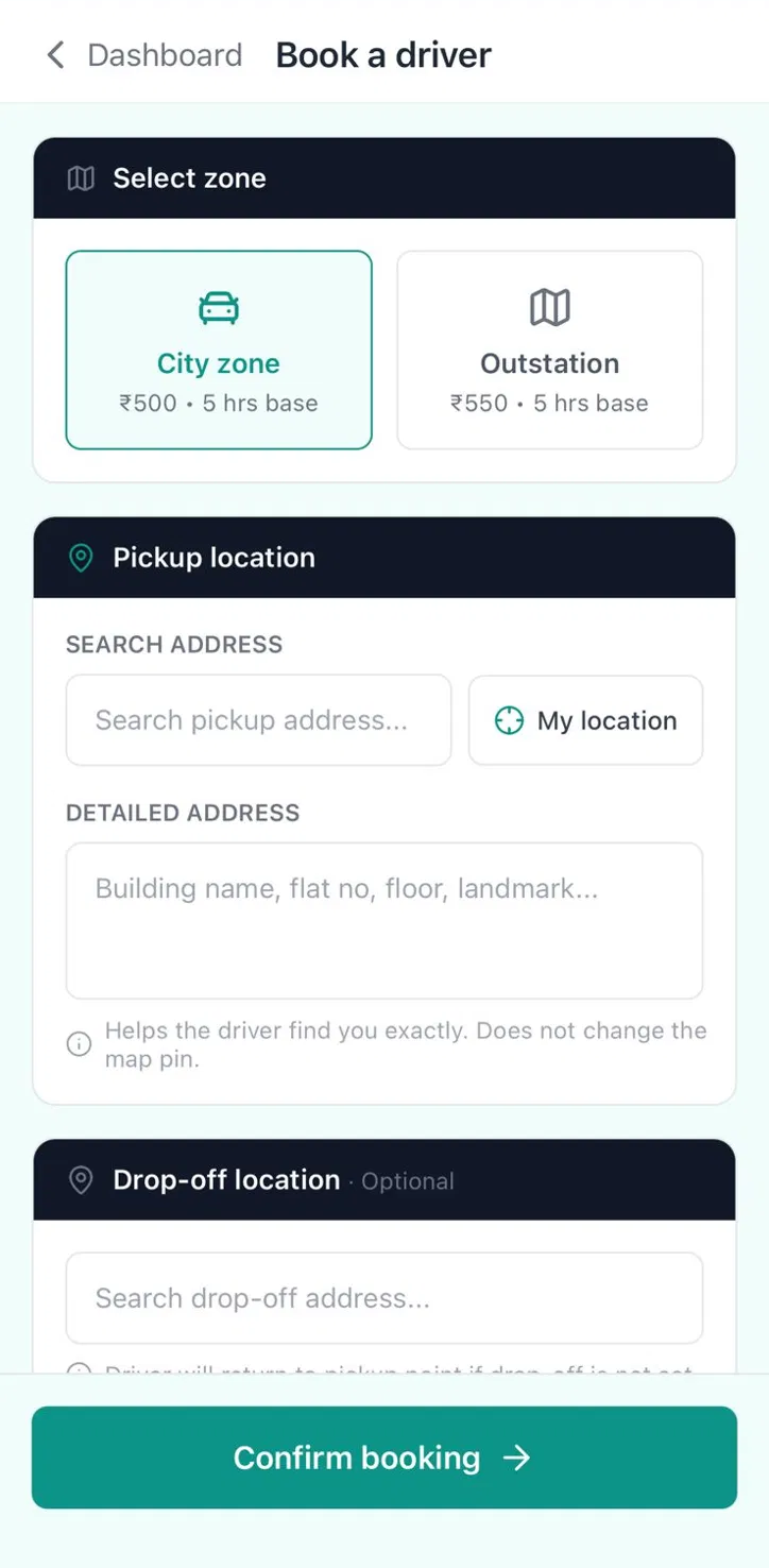 Book a driver